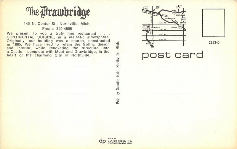 Drawbridge Restaurant - Vintage Postcard